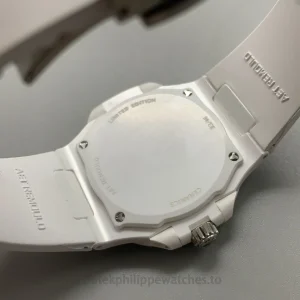 Patek Philippe AET Nautilus 5711 Replica Watch — 40mm, White Ceramic Case, Pink-Blue Gradient Dial-7