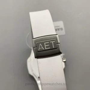 Patek Philippe AET Nautilus 5711 Replica Watch — 40mm, White Ceramic Case, Pink-Blue Gradient Dial-8