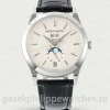 Patek Philippe Annual Calendar 5396G-011 Replica – 38.5mm White-Gold-Tone 904L Steel, Opaline Dial Black Alligator StrapMain product image