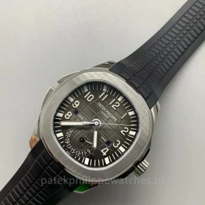 Patek-Philippe-Aquanaut-5164A-001-Replica-40.8mm-Dark-Brown-Dial-Mens-Travel-Time-Automatic-Luxury-Sports-Watch-Dial-Detail-1