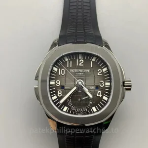 Patek-Philippe-Aquanaut-5164A-001-Replica-40.8mm-Dark-Brown-Dial-Mens-Travel-Time-Automatic-Luxury-Sports-Watch-Front-View