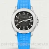 Patek-Philippe-Aquanaut-5167A-001-Replica-40.8mm-Mens-Luxury-Sport-Watch-with-Black-Gray-Embossed-Dial-Sky-Blue-Rubber-Strap-Main-Image