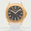 Patek Philippe Aquanaut 5167R-001 Replica Watch – 40.8mm Gold-Tone 904 Stainless Steel, Chocolate Brown Dial, White StrapMain product image
