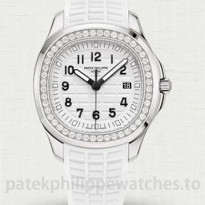 Patek-Philippe-Aquanaut-5267200A-010-Super-Clone-38.8mm-Womens-Luxury-Sports-Watch-with-White-Dial-White-Rubber-Strap-Main-Image