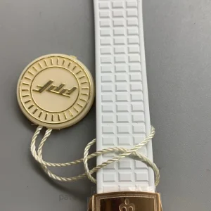 Patek Philippe Aquanaut 5268-200R-001 Replica – Rose-Gold-Tone 904L Steel, White Embossed Dial, White Rubber StrapClasp detail 2