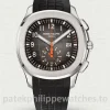 Patek Philippe Aquanaut 5968A-001 Replica 42.2mm Men's Automatic Flyback Chronograph Watch with Black-Gray Dial & Orange Accents-Main Image