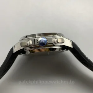 Patek Philippe Aquanaut 5968A-001 Replica 42.2mm Men's Automatic Flyback Chronograph Watch with Black-Gray Dial & Orange Accents-Right Side