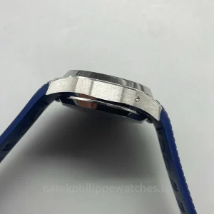 Patek-Philippe-Aquanaut-5968G-001-Super-Clone-42.2mm-Mens-Automatic-Flyback-Chronograph-Watch-with-Blue-Gradient-Dial-Midnight-Blue-Rubber-Strap-Left-Side