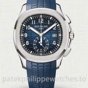 Patek-Philippe-Aquanaut-5968G-001-Super-Clone-42.2mm-Mens-Automatic-Flyback-Chronograph-Watch-with-Blue-Gradient-Dial-Midnight-Blue-Rubber-Strap-Main-Image