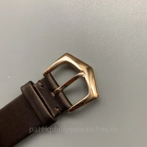 Patek-Philippe-Calatrava-4897R-001-Replica-35mm-Rose-Gold-Chocolate-Brown-Guilloche-Dial-Womens-Mechanical-Dress-Watch-Buckle