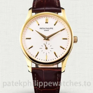 Patek Philippe Calatrava 5196J-001 Super Clone 37mm – Gold-Tone 904L Steel, Silver DialMain product image