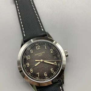 Patek-Philippe-Calatrava-5226G-001-Replica-40mm-Mens-Automatic-Watch-with-Gray-Dial-Black-Leather-Strap-Dial-Detail-2