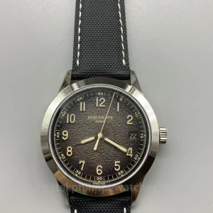 Patek-Philippe-Calatrava-5226G-001-Replica-40mm-Mens-Automatic-Watch-with-Gray-Dial-Black-Leather-Strap-Front-View