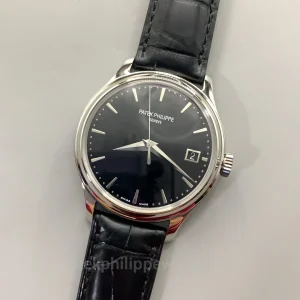 Patek-Philippe-Calatrava-5227G-010-Replica-39mm-Automatic-Mens-Dress-Watch-with-Black-Lacquer-Dial-Officer-Style-Caseback-Dial-Detail-1