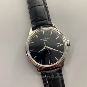 Patek-Philippe-Calatrava-5227G-010-Replica-39mm-Automatic-Mens-Dress-Watch-with-Black-Lacquer-Dial-Officer-Style-Caseback-Dial-Detail-2