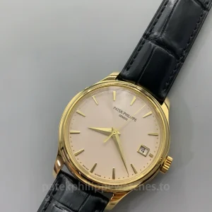 Patek-Philippe-Calatrava-5227J-001-Super-Clone-39mm-Automatic-Mens-Dress-Watch-with-Ivory-Dial-Gold-Plated-Case-Dial-Detail-1