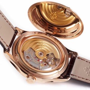 Patek-Philippe-Calatrava-5227R-001-Super-Clone-39mm-Mens-Automatic-Dress-Watch-Ivory-White-Dial-Rose-Gold-Officer-Case-Brown-Leather-StrapBack-View