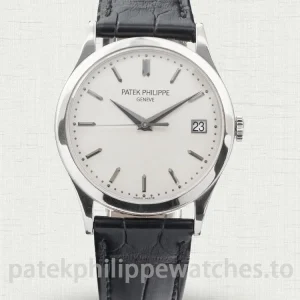 Patek-Philippe-Calatrava-5296G-010-Replica-38mm-Mens-Luxury-Automatic-Watch-with-Ivory-White-Dial-Black-Leather-Strap-Main-Image