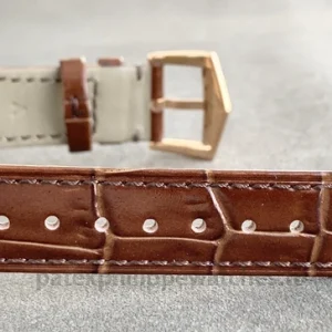 Patek Philippe Calatrava 5296R-001 Replica Watch – 38mm Sector Dial, Sapphire Crystal, Brown Leather StrapWatch case back