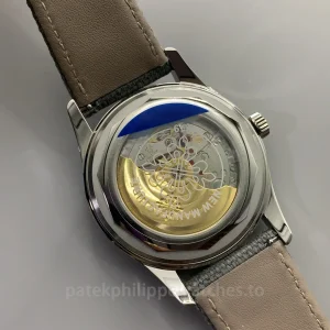 Patek-Philippe-Calatrava-6007A-001-Replica-40mm-Mens-Luxury-Automatic-Watch-with-Grey-Blue-Dial-Carbon-Fiber-Style-Pattern-Back-View