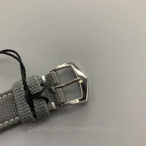 Patek-Philippe-Calatrava-6007A-001-Replica-40mm-Mens-Luxury-Automatic-Watch-with-Grey-Blue-Dial-Carbon-Fiber-Style-Pattern-Buckle