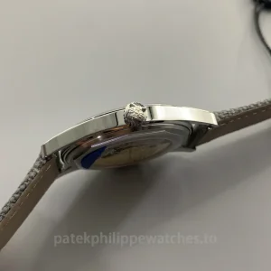 Patek-Philippe-Calatrava-6007A-001-Replica-40mm-Mens-Luxury-Automatic-Watch-with-Grey-Blue-Dial-Carbon-Fiber-Style-Pattern-Right-Side