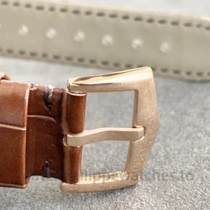 Patek Philippe Calatrava Ref. 5296R-010 Replica Watch – 38mm Gold-Tone 904 Steel, Silver Opaline DialClasp detail