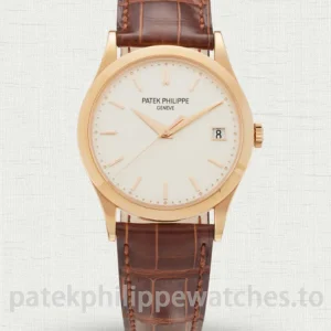 Patek Philippe Calatrava Ref. 5296R-010 Replica Watch – 38mm Gold-Tone 904 Steel, Silver Opaline DialMain product image