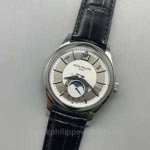 Patek-Philippe-Complications-5205G-001-Replica-40mm-Automatic-Mens-Annual-Calendar-Dress-Watch-with-Silver-Rhodium-Dial-Dial-Detail-1