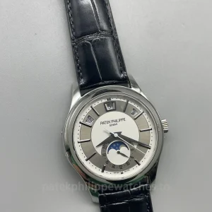 Patek-Philippe-Complications-5205G-001-Replica-40mm-Automatic-Mens-Annual-Calendar-Dress-Watch-with-Silver-Rhodium-Dial-Dial-Detail-2