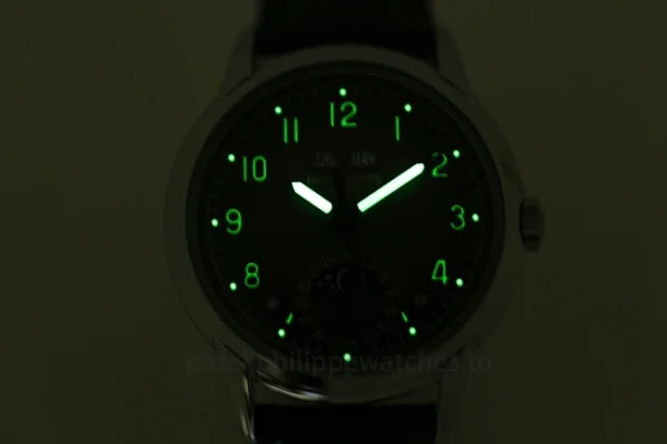 Patek Philippe Complications 5396G-014 Replica Ice Blue Dial Black Alligator StrapDial luminous effect