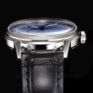 Patek Philippe Complications 5396G-014 Replica Ice Blue Dial Black Alligator StrapFront view3