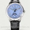 Patek Philippe Complications 5396G-014 Replica Ice Blue Dial Black Alligator StrapFront view3