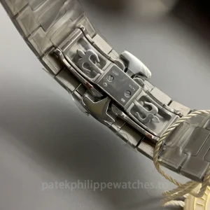 Patek-Philippe-Cubitus-71281G-001-Replica-40mm-Blue-Grey-Sunburst-Dial-904L-Stainless-Steel-Unisex-Automatic-Luxury-Sports-Watch-Buckle
