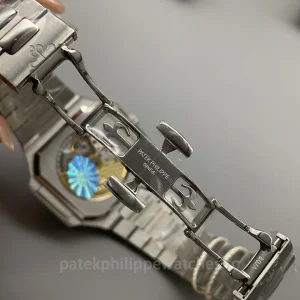 Patek-Philippe-Cubitus-71281G-001-Replica-40mm-Blue-Grey-Sunburst-Dial-904L-Stainless-Steel-Unisex-Automatic-Luxury-Sports-Watch-Buckle-Detail-1