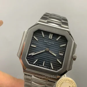 Patek-Philippe-Cubitus-71281G-001-Replica-40mm-Blue-Grey-Sunburst-Dial-904L-Stainless-Steel-Unisex-Automatic-Luxury-Sports-Watch-Dial-Detail-1