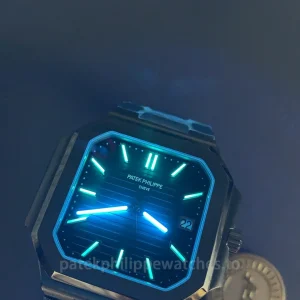 Patek-Philippe-Cubitus-71281G-001-Replica-40mm-Blue-Grey-Sunburst-Dial-904L-Stainless-Steel-Unisex-Automatic-Luxury-Sports-Watch-Luminescence