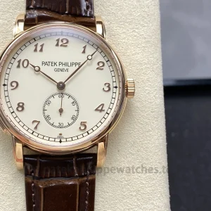 Patek Philippe Grand Complications 5078R-001 Replica Watch – Rose Gold-Plated 904L Steel, Ivory Grand Feu Enamel Dial, Brown Alligator Strap 2