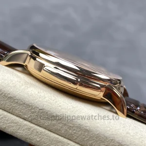 Patek Philippe Grand Complications 5078R-001 Replica Watch – Rose Gold-Plated 904L Steel, Ivory Grand Feu Enamel Dial, Brown Alligator Strap 5