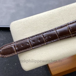 Patek Philippe Grand Complications 5078R-001 Replica Watch – Rose Gold-Plated 904L Steel, Ivory Grand Feu Enamel Dial, Brown Alligator Strap 7