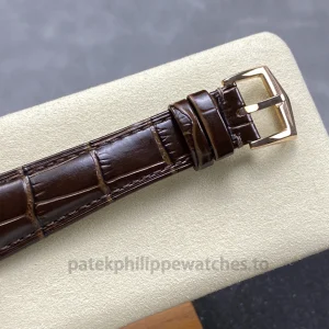 Patek Philippe Grand Complications 5078R-001 Replica Watch – Rose Gold-Plated 904L Steel, Ivory Grand Feu Enamel Dial, Brown Alligator Strap 9