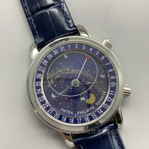 Patek-Philippe-Grand-Complications-6102P-001-Replica-44mm-Mens-Celestial-Watch-with-Blue-Sky-Chart-Dial-Moon-Phase-Dial-Detail-2