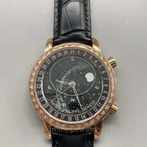 Patek-Philippe-Grand-Complications-6104R-001-Super-Clone-44mm-Mens-Celestial-Watch-with-Sky-Chart-Dial-Moon-Phase-Front-View