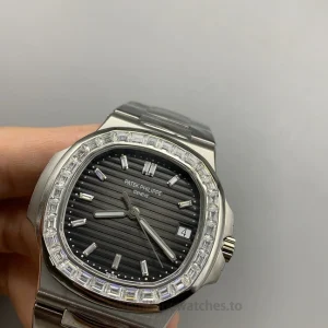 Patek Philippe Nautilus 5711-110P 001 Super Clone Platinum Tone Front view3