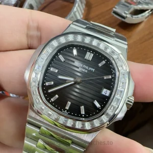 Patek Philippe Nautilus 5711-110P 001 Super Clone Platinum Tone Front view5