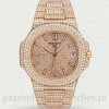 Patek Philippe Nautilus 5711-1R 001 Replica Rose Gold Tone 904 Steel Full Iced Diamond Main product image