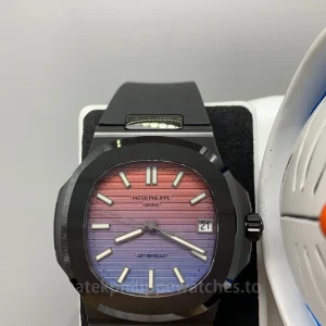Patek-Philippe-Nautilus-5711-AET-Replica-40mm-Custom-Sunset-Gradient-Dial-Luxury-Automatic-Watch-with-Clone-324-SC-Movement-Front-View