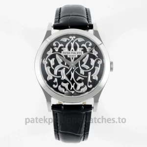 Patek Philippe Nautilus 5711 Replica Blue Gradient Dial, Pavé Case & Bezel Stone-Set Steel BraceletFront view1