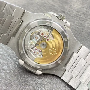 Patek Philippe Nautilus 5711 Replica Blue Gradient Dial, Pavé Case & Bezel Stone-Set Steel BraceletWatch case back
