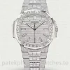 Patek Philippe Nautilus 5711 Replica Full Diamond-Style – 40mm 904L Stainless Steel, Pavé Silver Dial, Baguette-Set Bezel & BraceletMain product image